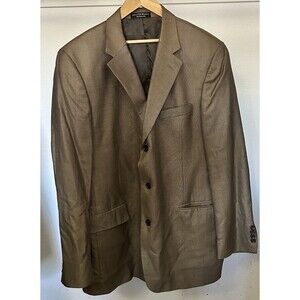 Andrew Fezza Men's Gold and Black three button Sport Coat 48L Four button Sleeve